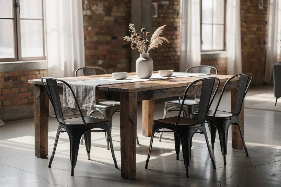 Le style industriel s&rsquo;invite sur votre table : ambiance loft et matériaux bruts à la maison